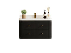 Hampton Floating 36 in. W x 22 in. D Center Sink Bathroom Vanity - photo 1