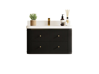 Hampton Floating 36 in. W x 22 in. D Center Sink Bathroom Vanity - Willow Bath and Vanity