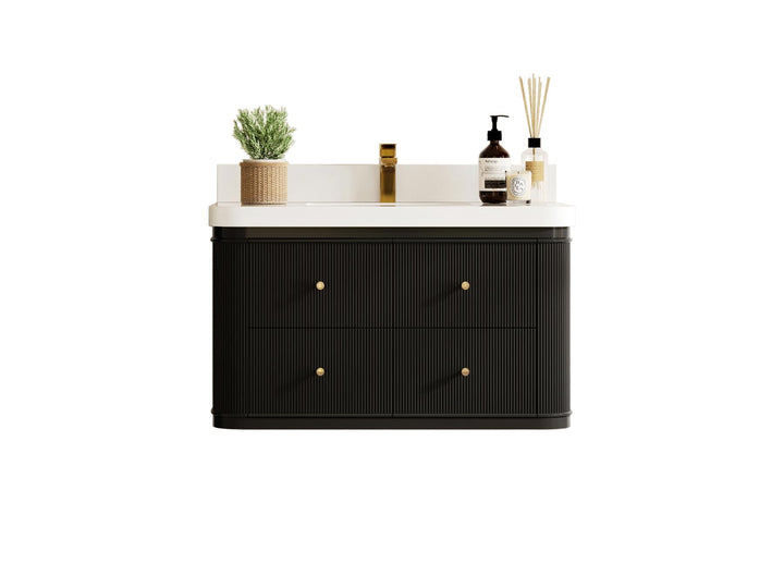 Hampton Floating 36 in. W x 22 in. D Center Sink Bathroom Vanity - photo 1