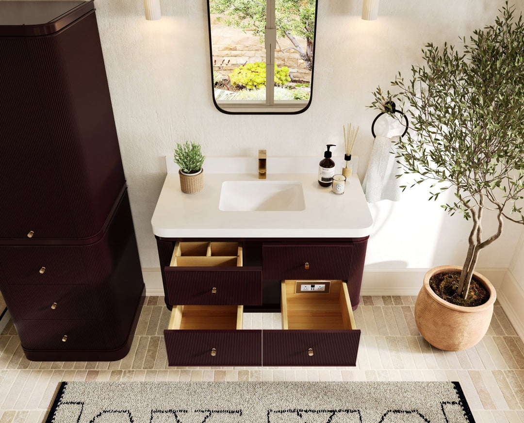 Hampton Floating 42 in. W x 22 in. D Single Sink Bathroom Vanity - Willow Bath and Vanity
