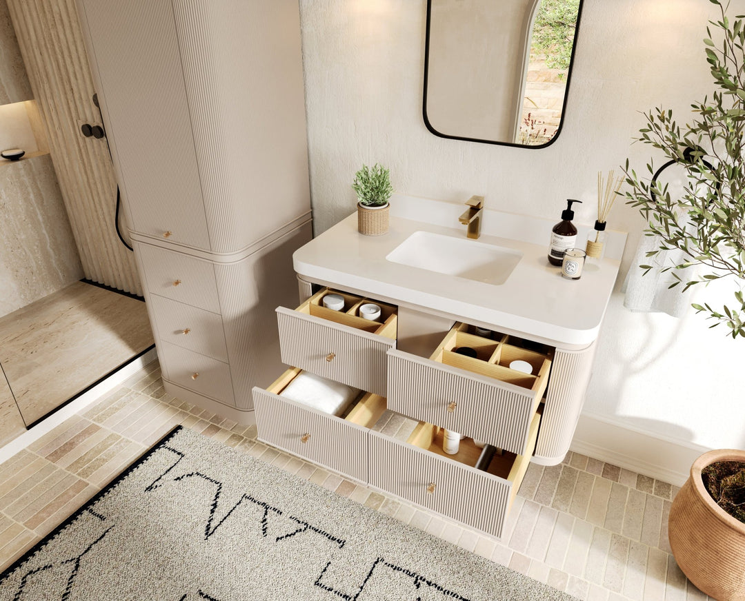 Hampton Floating 42 in. W x 22 in. D Single Sink Bathroom Vanity - Willow Bath and Vanity