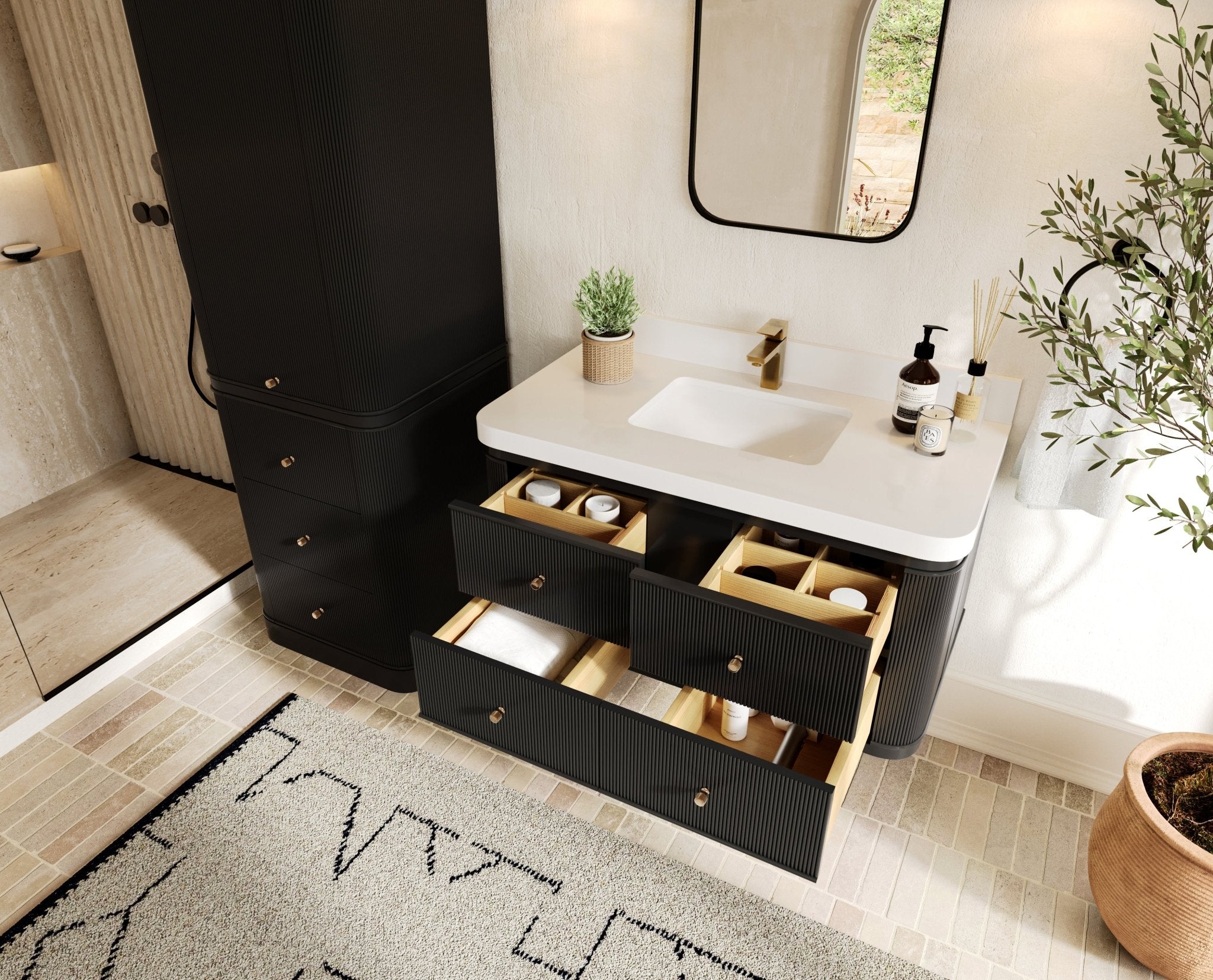 Hampton Floating 42 in. W x 22 in. D Single Sink Bathroom Vanity - Willow Bath and Vanity