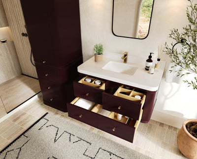 Hampton Floating 42 in. W x 22 in. D Single Sink Bathroom Vanity - Willow Bath and Vanity