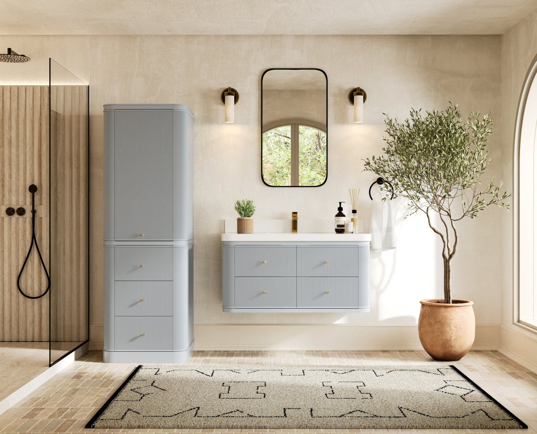 Hampton Floating 42 in. W x 22 in. D Single Sink Bathroom Vanity - Willow Bath and Vanity