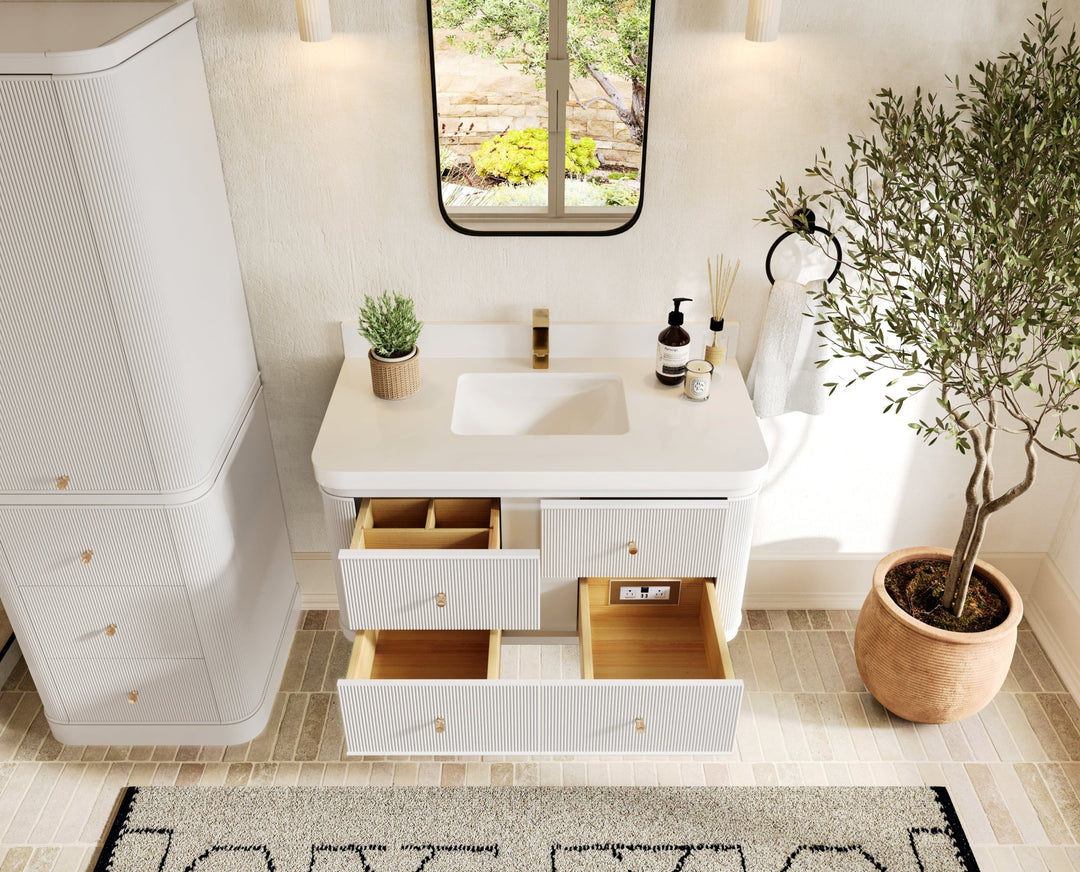 Hampton Floating 42 in. W x 22 in. D Single Sink Bathroom Vanity - Willow Bath and Vanity