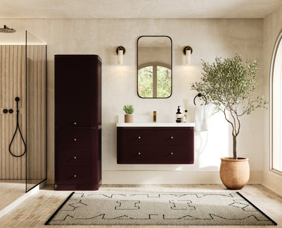 Hampton Floating 42 in. W x 22 in. D Single Sink Bathroom Vanity - Willow Bath and Vanity