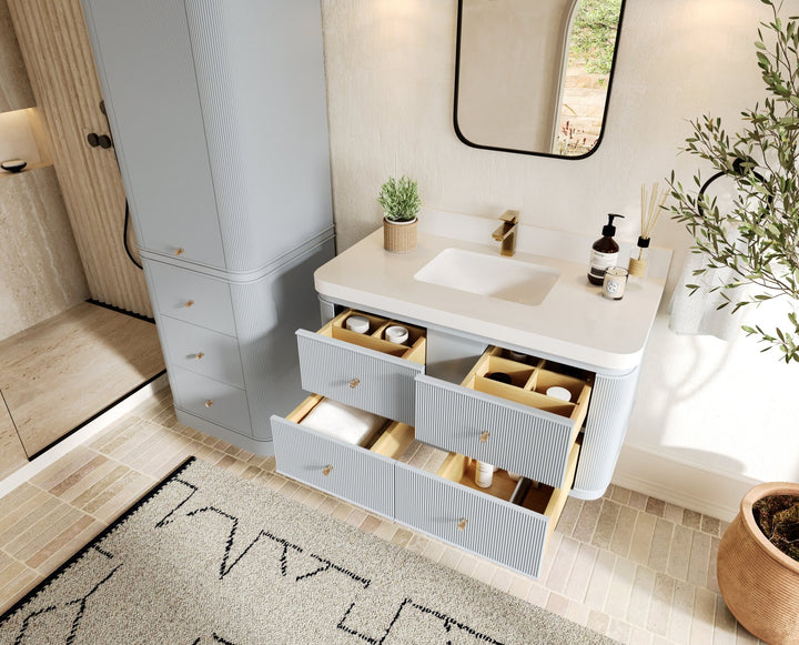 Hampton Floating 42 in. W x 22 in. D Single Sink Bathroom Vanity - photo 3