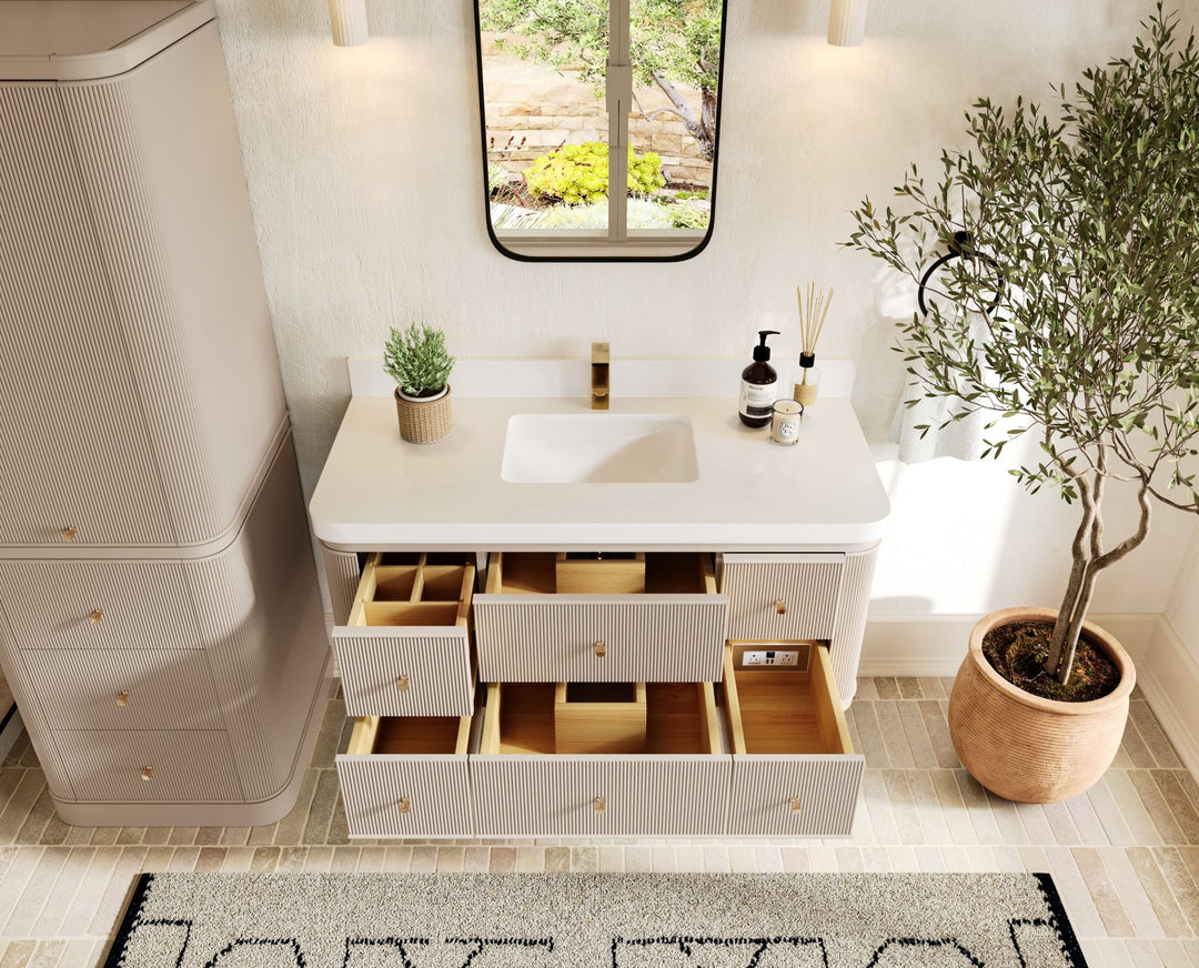 Hampton Floating 48 in. W x 22 in. D Single Sink Bathroom Vanity - Willow Bath and Vanity
