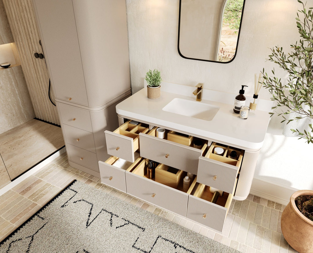 Hampton Floating 48 in. W x 22 in. D Single Sink Bathroom Vanity - Willow Bath and Vanity