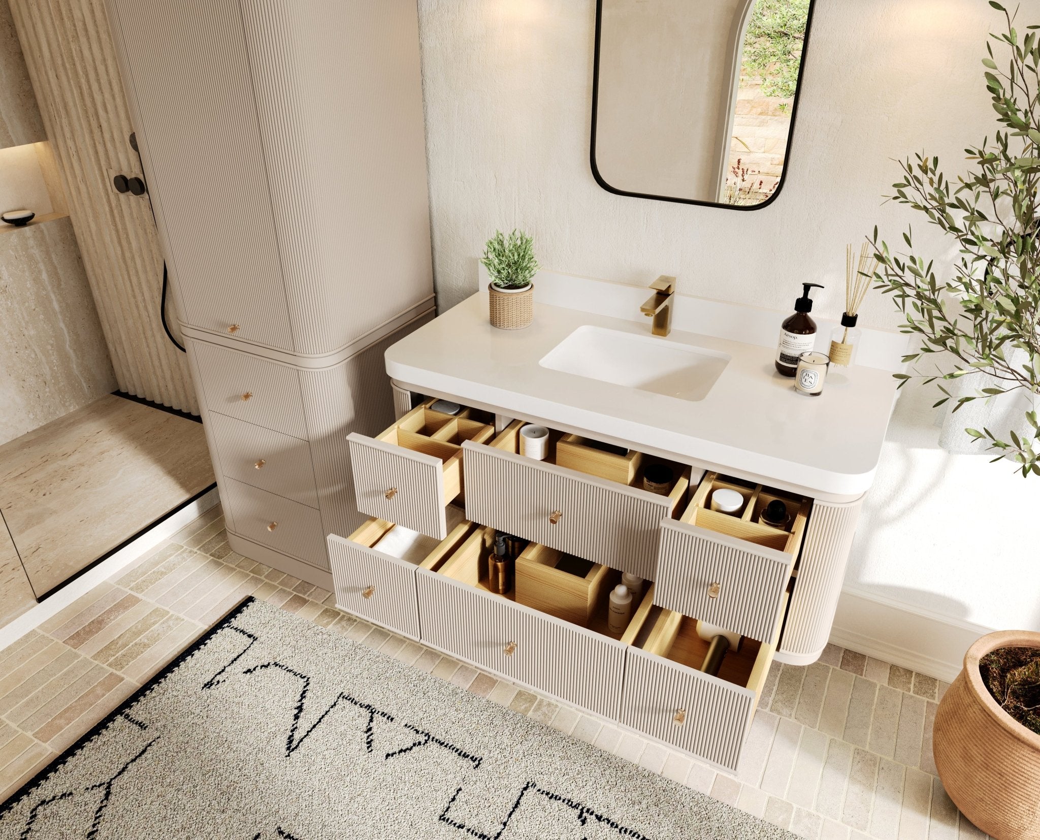 Hampton Floating 48 in. W x 22 in. D Single Sink Bathroom Vanity - Willow Bath and Vanity