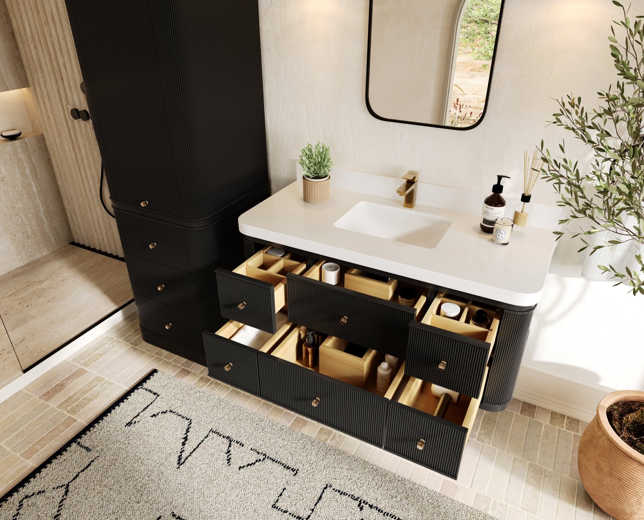 Hampton Floating 48 in. W x 22 in. D Single Sink Bathroom Vanity - Willow Bath and Vanity
