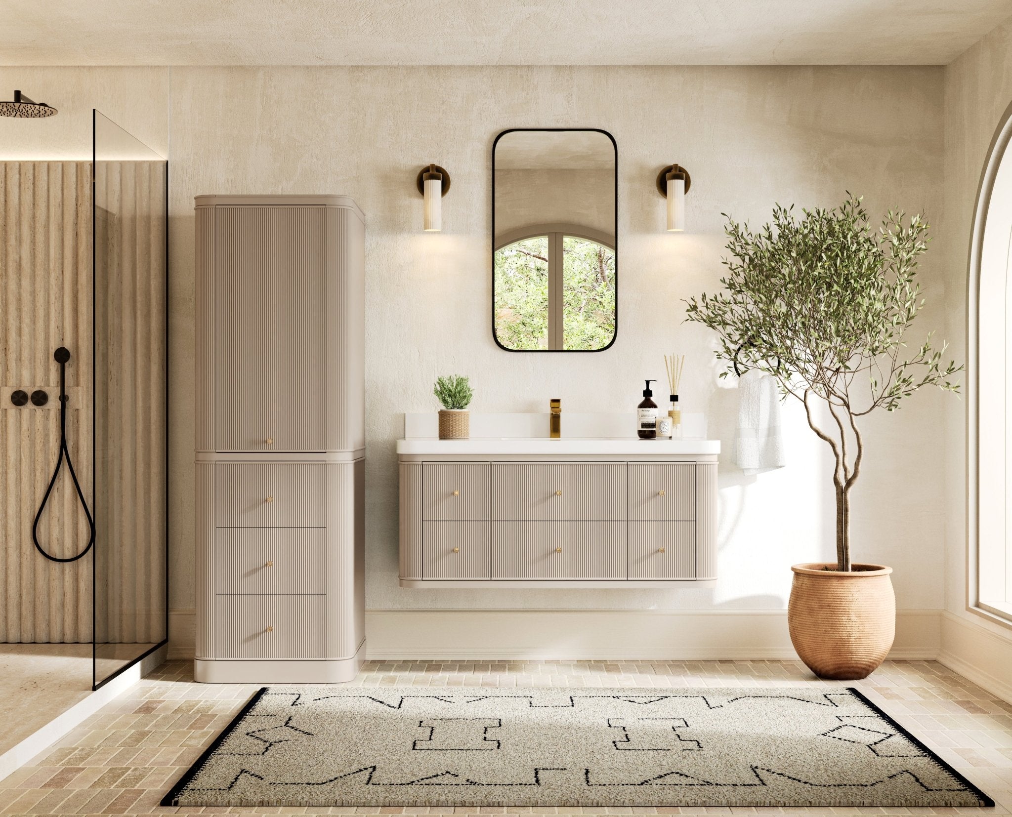 Hampton Floating 48 in. W x 22 in. D Single Sink Bathroom Vanity - Willow Bath and Vanity