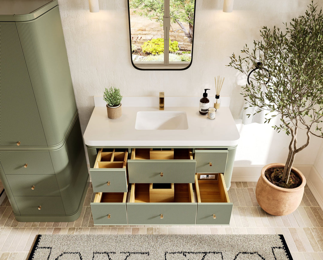 Hampton Floating 48 in. W x 22 in. D Single Sink Bathroom Vanity - Willow Bath and Vanity