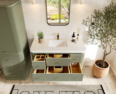 Hampton Floating 48 in. W x 22 in. D Single Sink Bathroom Vanity - Willow Bath and Vanity