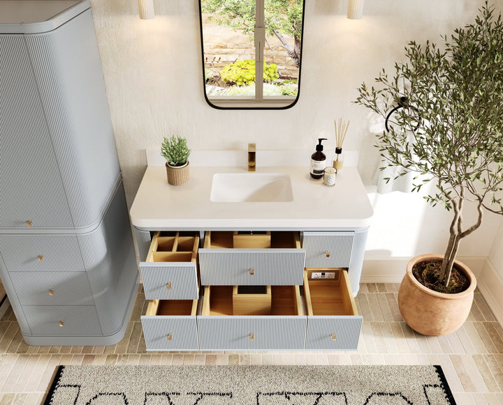Hampton Floating 48 in. W x 22 in. D Single Sink Bathroom Vanity - photo 4