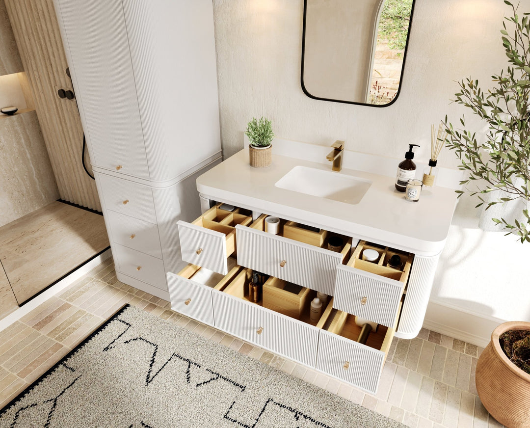 Hampton Floating 48 in. W x 22 in. D Single Sink Bathroom Vanity - Willow Bath and Vanity
