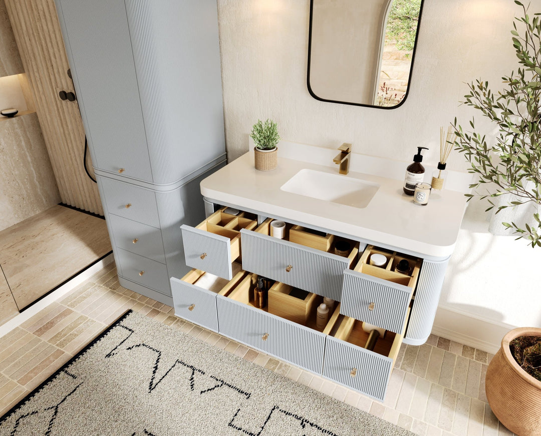 Hampton Floating 48 in. W x 22 in. D Single Sink Bathroom Vanity - Willow Bath and Vanity