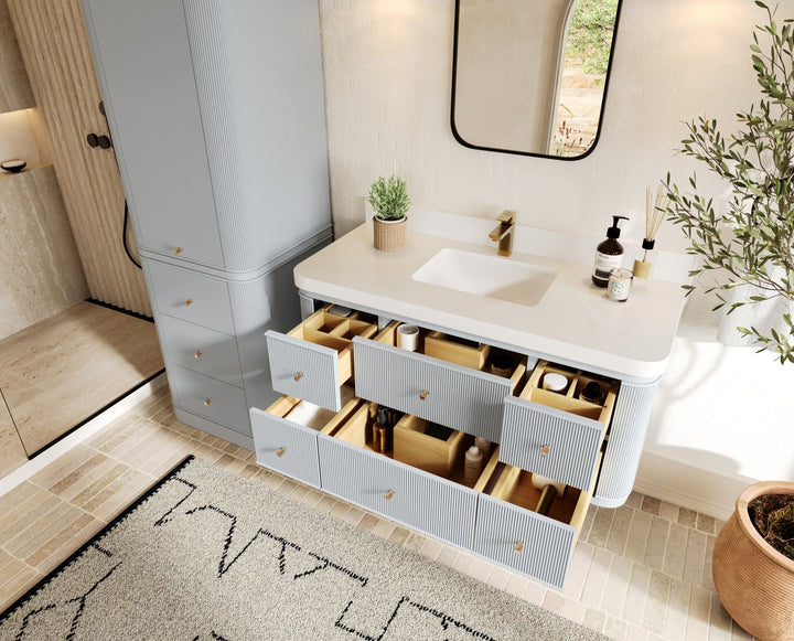 Hampton Floating 48 in. W x 22 in. D Single Sink Bathroom Vanity - photo 3