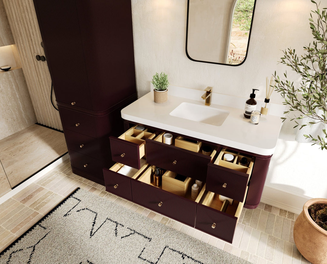 Hampton Floating 48 in. W x 22 in. D Single Sink Bathroom Vanity - Willow Bath and Vanity