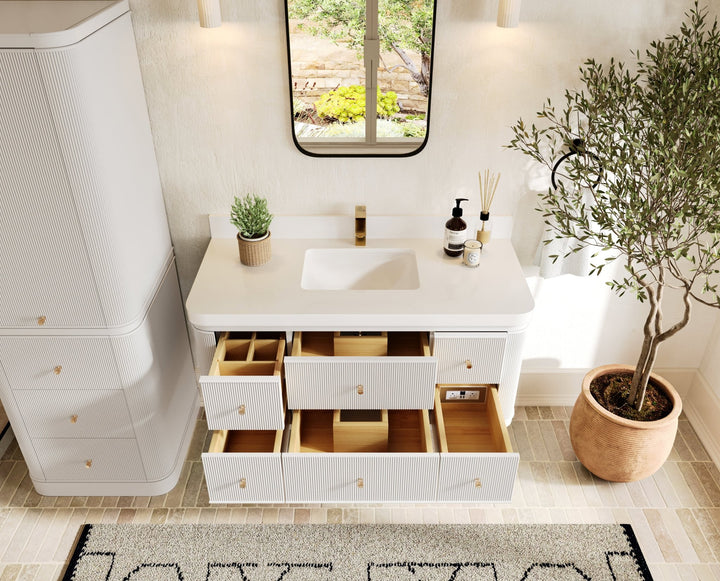 Hampton Floating 48 in. W x 22 in. D Single Sink Bathroom Vanity - photo 4