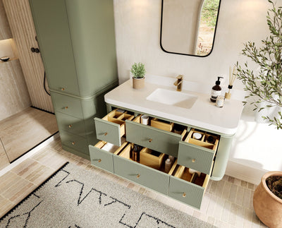 Hampton Floating 48 in. W x 22 in. D Single Sink Bathroom Vanity - Willow Bath and Vanity