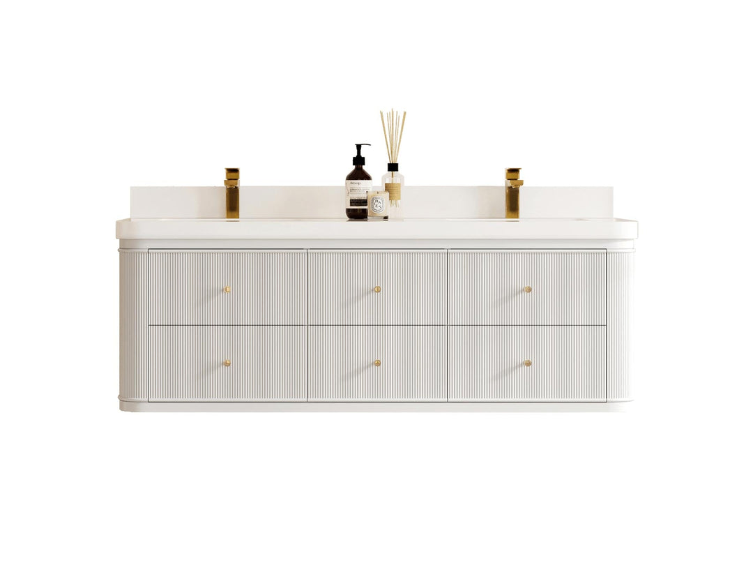 Hampton Floating 60 in. W x 22 in. D Double Sink Bathroom Vanity - Willow Bath and Vanity