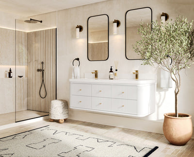 Hampton Floating 60 in. W x 22 in. D Double Sink Bathroom Vanity - Willow Bath and Vanity