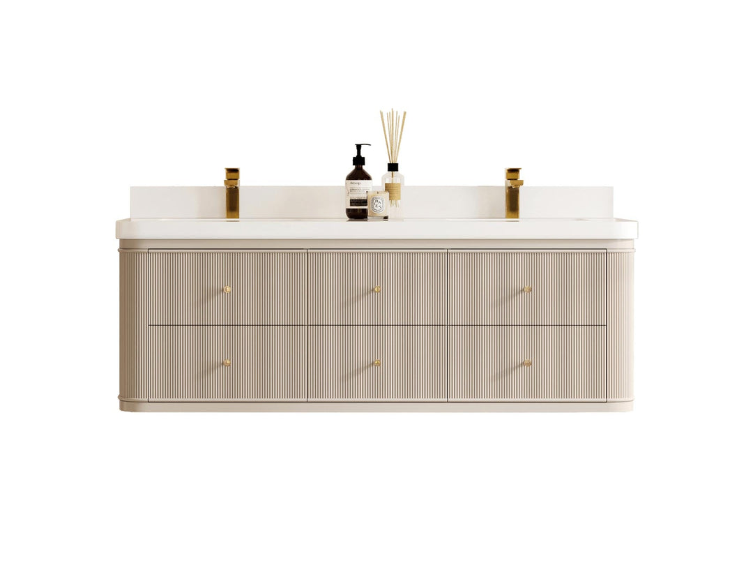 Hampton Floating 60 in. W x 22 in. D Double Sink Bathroom Vanity - Willow Bath and Vanity