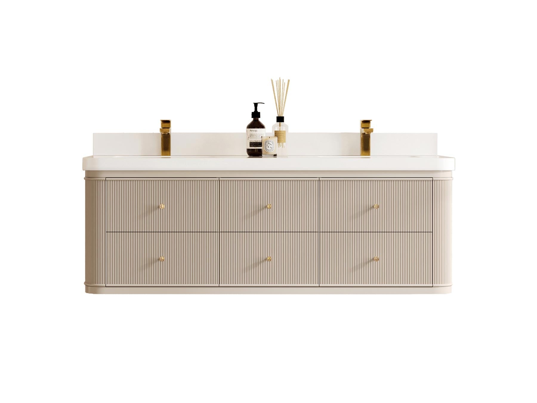 Hampton Floating 60 in. W x 22 in. D Double Sink Bathroom Vanity - Willow Bath and Vanity