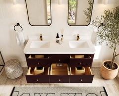 Hampton Floating 60 in. W x 22 in. D Double Sink Bathroom Vanity - photo 5