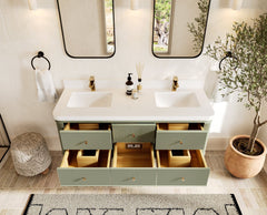 Hampton Floating 60 in. W x 22 in. D Double Sink Bathroom Vanity - photo 5