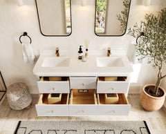Hampton Floating 60 in. W x 22 in. D Double Sink Bathroom Vanity - photo 5
