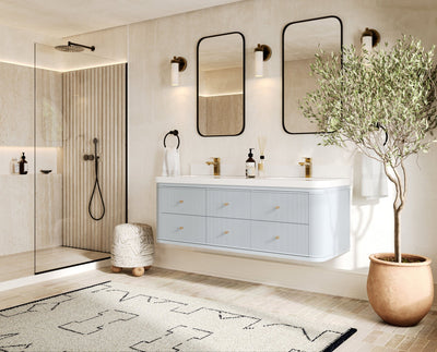 Hampton Floating 60 in. W x 22 in. D Double Sink Bathroom Vanity - Willow Bath and Vanity