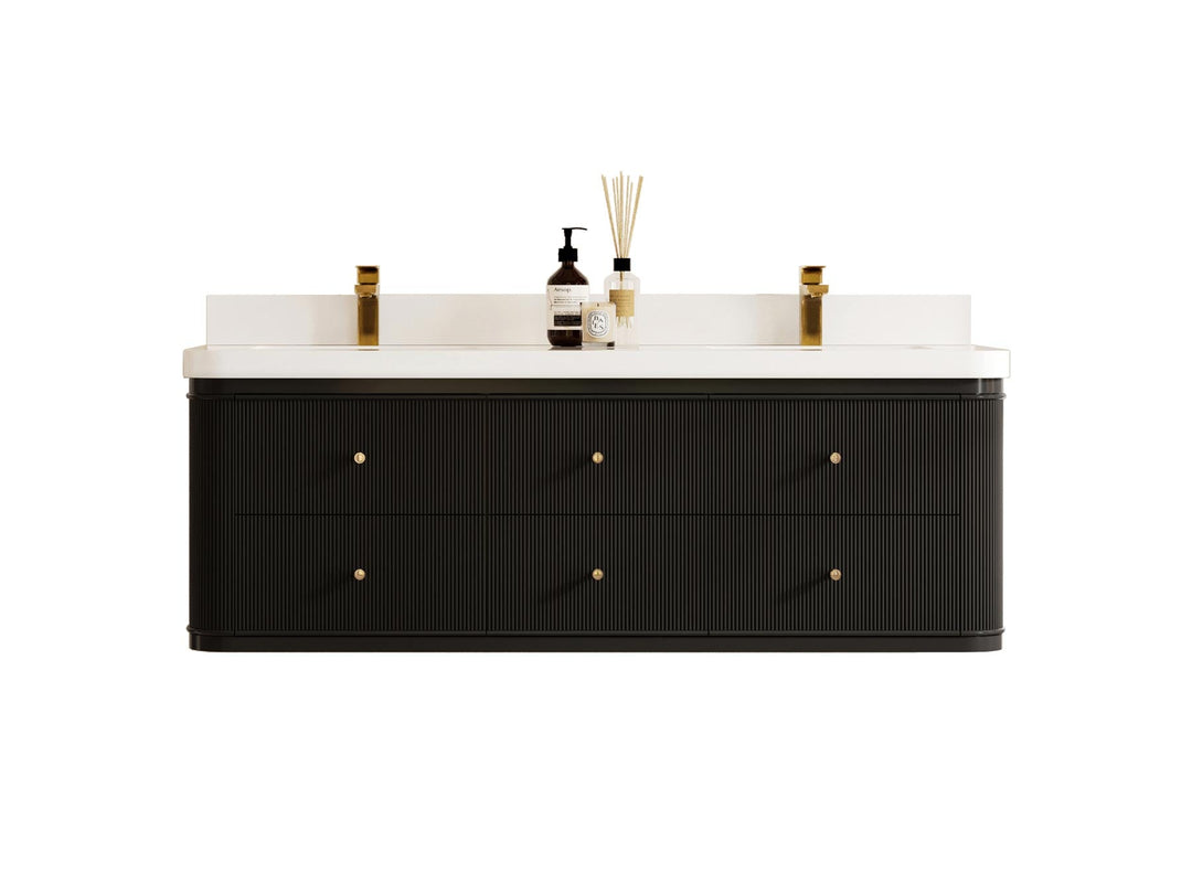 Hampton Floating 60 in. W x 22 in. D Double Sink Bathroom Vanity - Willow Bath and Vanity
