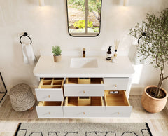 Hampton Floating 60 in. W x 22 in. D Single Sink Bathroom Vanity - photo 5