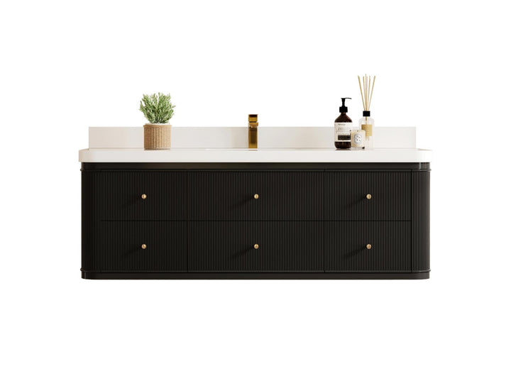 Hampton Floating 60 in. W x 22 in. D Single Sink Bathroom Vanity - photo 1