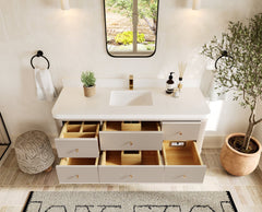 Hampton Floating 60 in. W x 22 in. D Single Sink Bathroom Vanity - photo 5