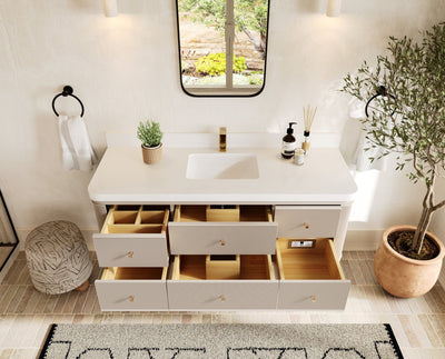 Hampton Floating 60 in. W x 22 in. D Single Sink Bathroom Vanity - Willow Bath and Vanity