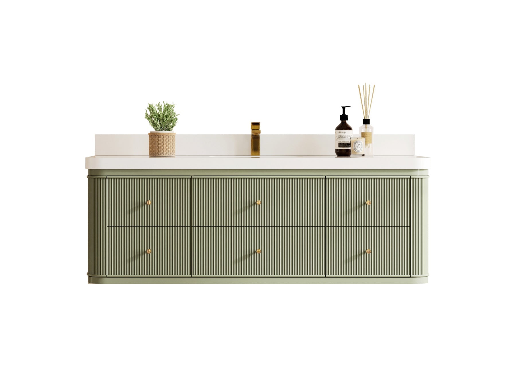 Hampton Floating 60 in. W x 22 in. D Single Sink Bathroom Vanity ...
