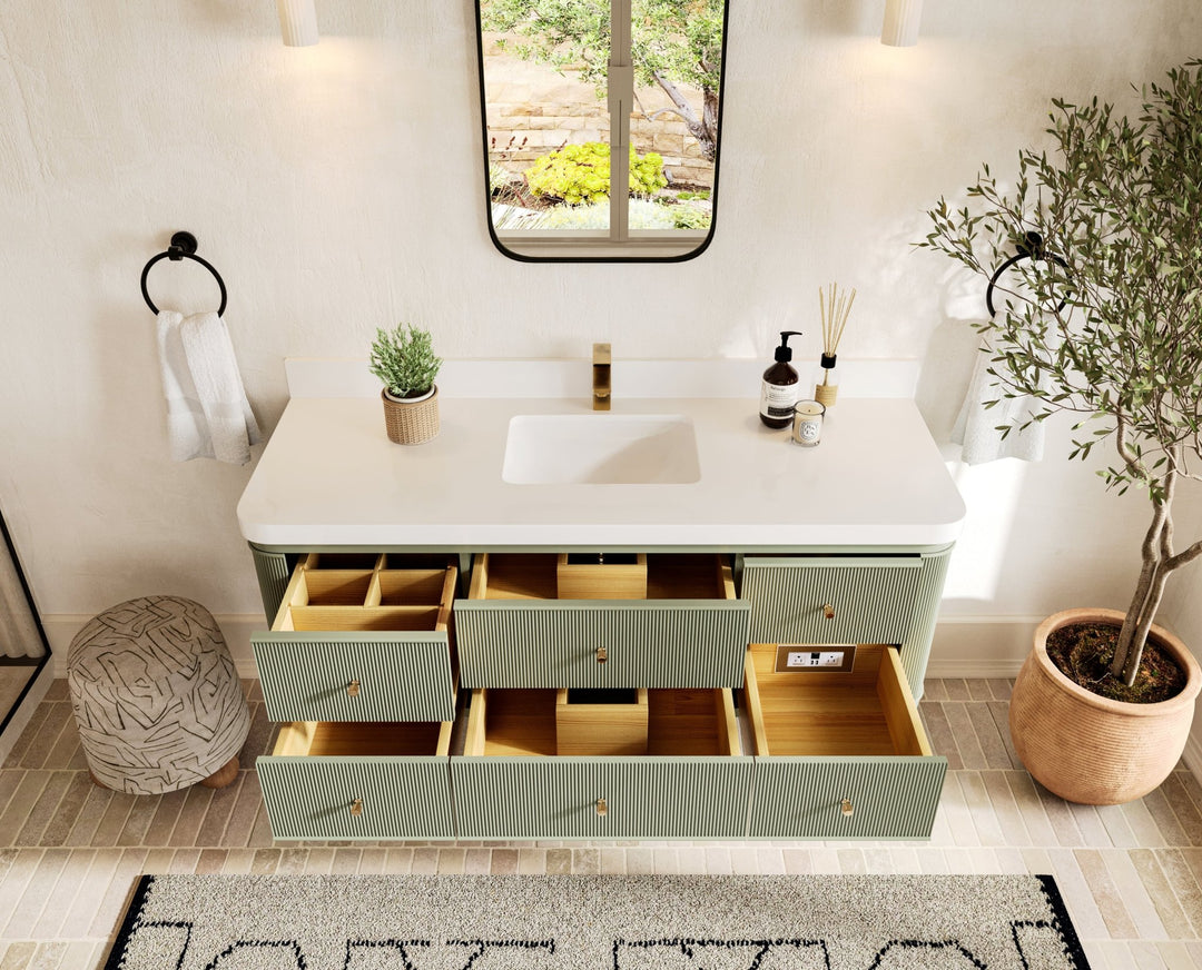 Hampton Floating 60 in. W x 22 in. D Single Sink Bathroom Vanity - Willow Bath and Vanity