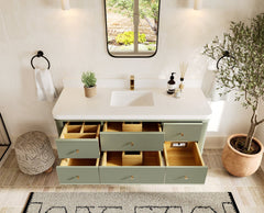 Hampton Floating 60 in. W x 22 in. D Single Sink Bathroom Vanity - photo 5