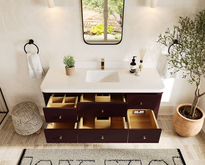 Hampton Floating 60 in. W x 22 in. D Single Sink Bathroom Vanity - Willow Bath and Vanity