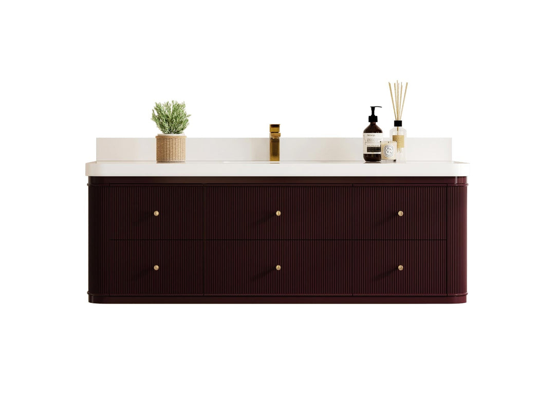 Hampton Floating 60 in. W x 22 in. D Single Sink Bathroom Vanity - Willow Bath and Vanity