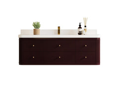 Hampton Floating 60 in. W x 22 in. D Single Sink Bathroom Vanity - photo 1