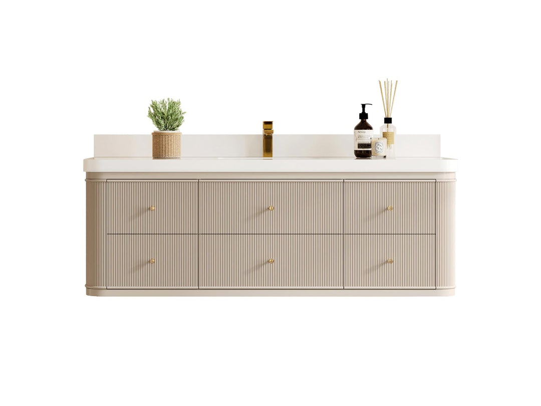 Hampton Floating 60 in. W x 22 in. D Single Sink Bathroom Vanity - Willow Bath and Vanity