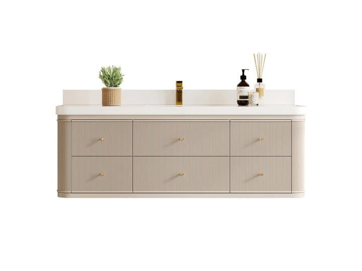 Hampton Floating 60 in. W x 22 in. D Single Sink Bathroom Vanity - photo 1