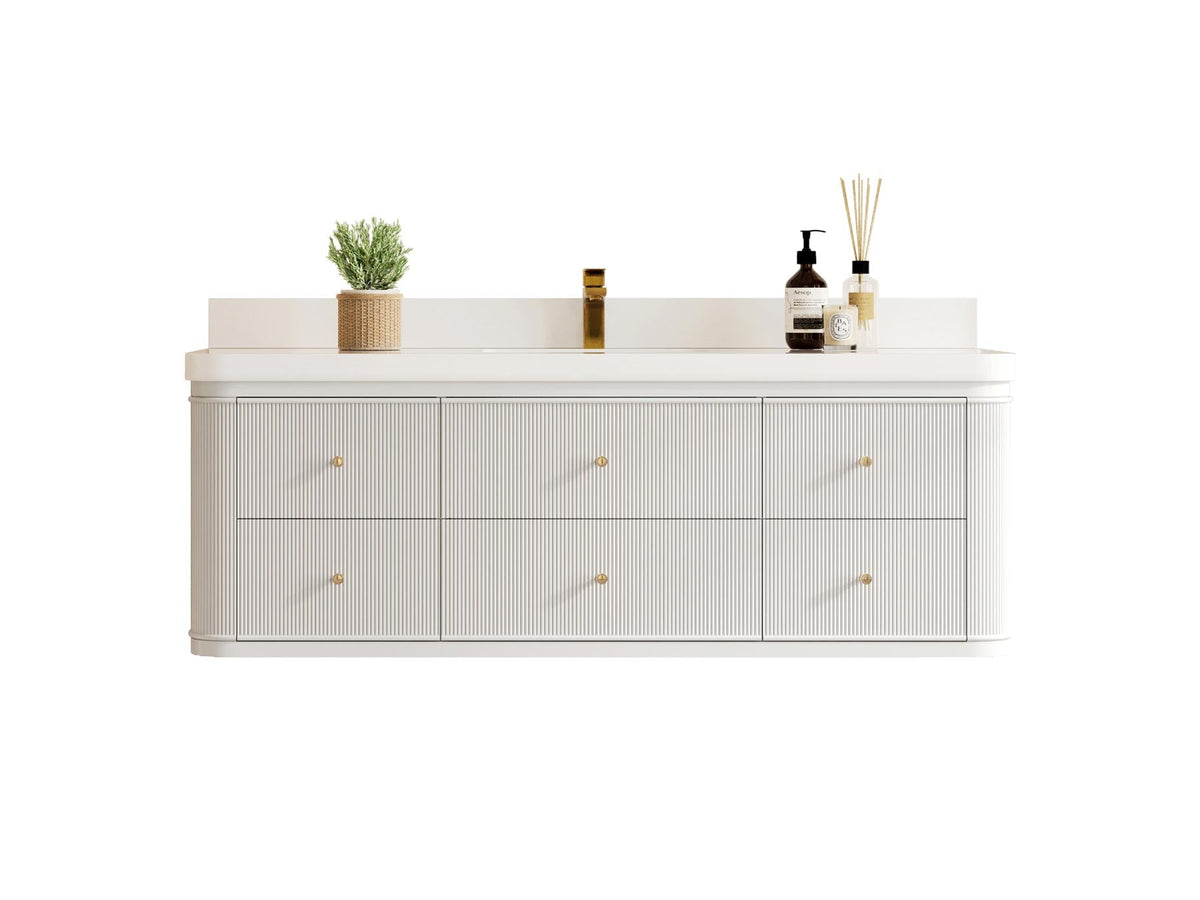 Hampton Floating 60 in. W x 22 in. D Single Sink Bathroom Vanity - Willow Bath and Vanity