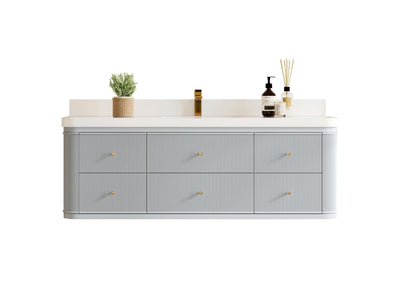 Hampton Floating 60 in. W x 22 in. D Single Sink Bathroom Vanity - Willow Bath and Vanity