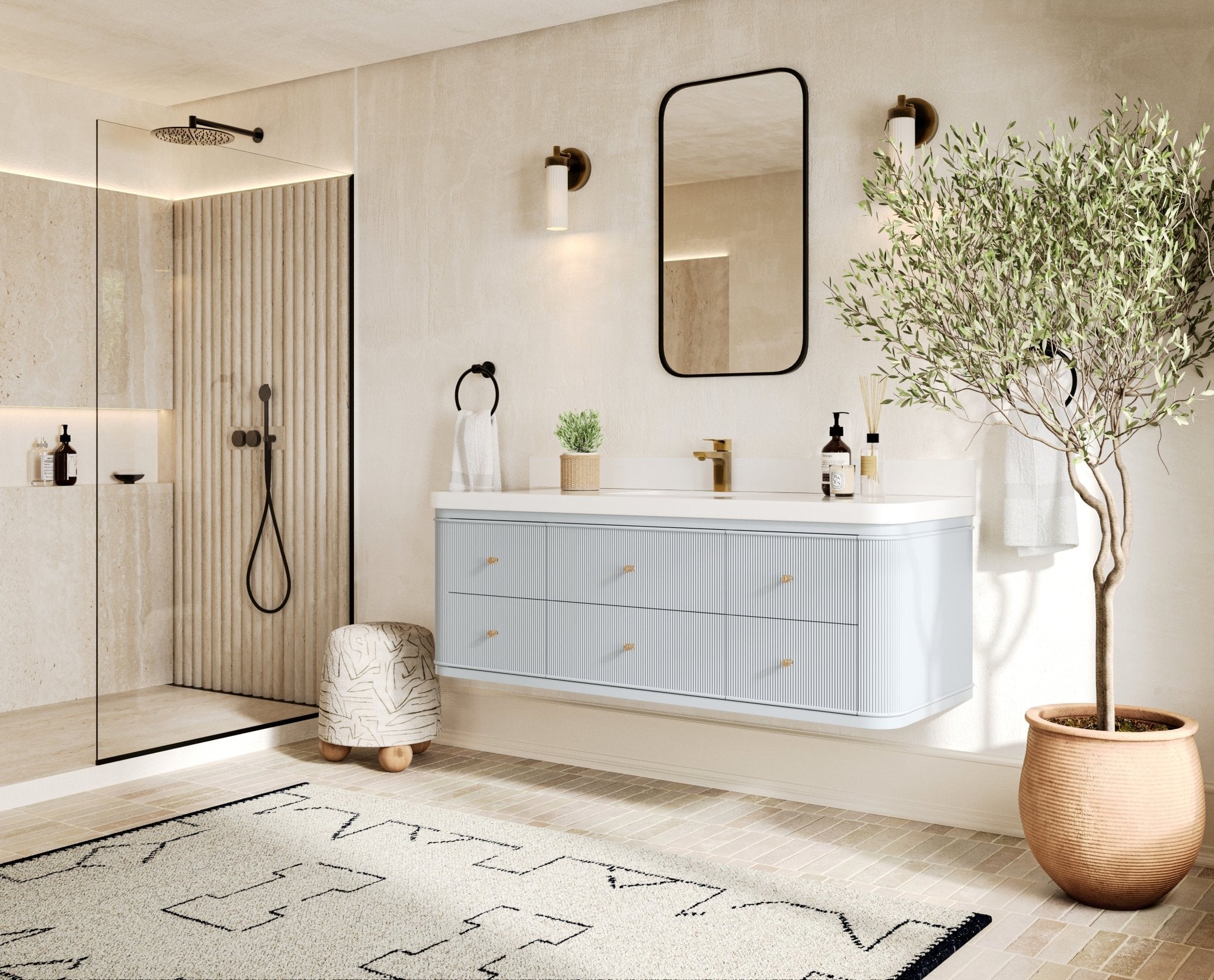 Hampton Floating 60 in. W x 22 in. D Single Sink Bathroom Vanity - Willow Bath and Vanity