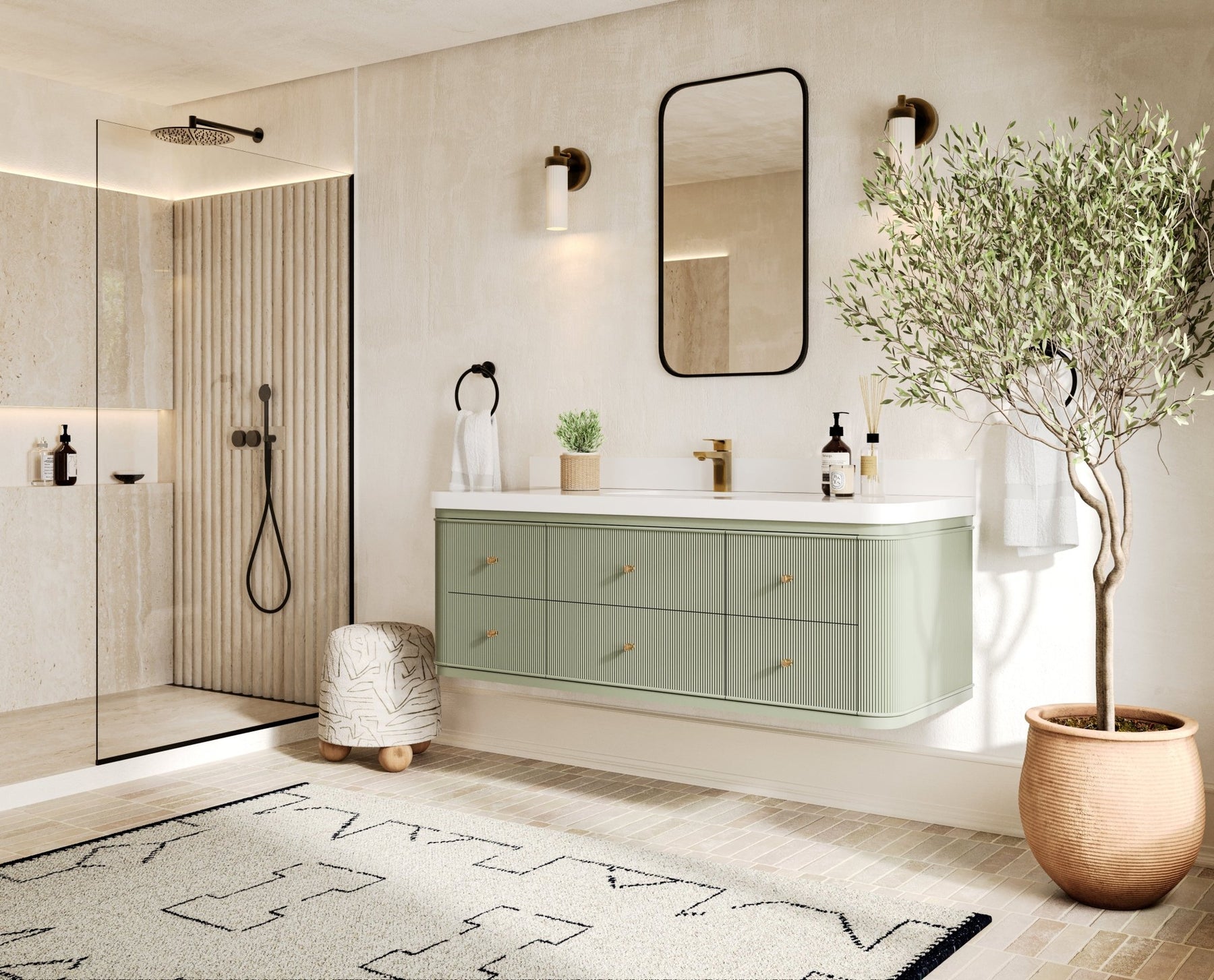 Hampton Floating 60 in. W x 22 in. D Single Sink Bathroom Vanity ...